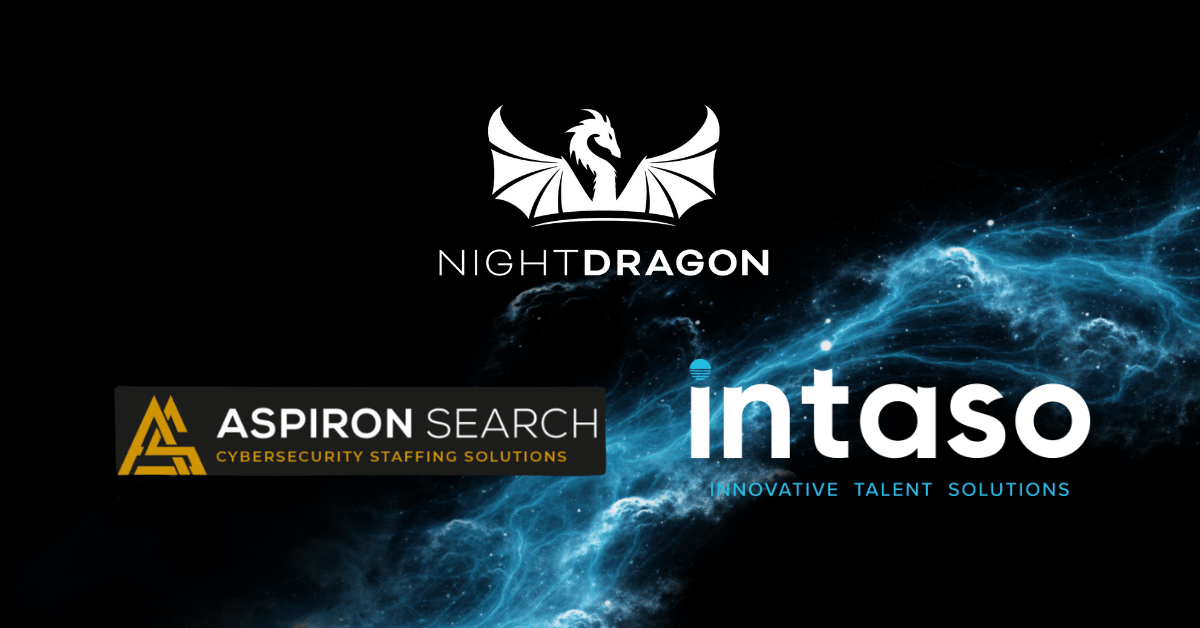 Night Dragon Recruiting Partnerships with logos and blue energy graphic in the background.