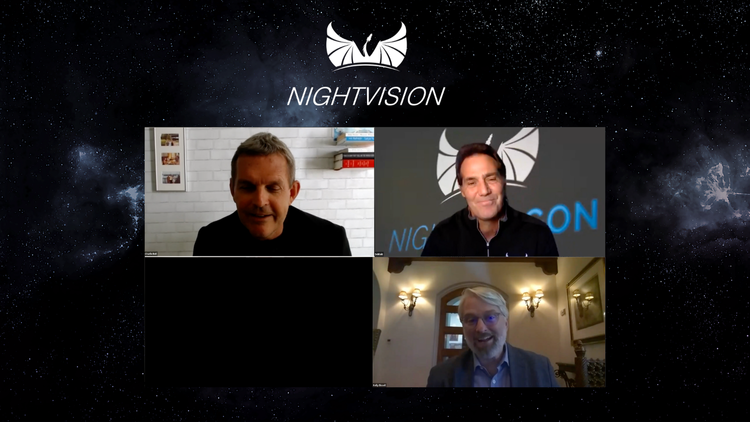 Fireside Chat video preview under the NightVision logo on a dark background