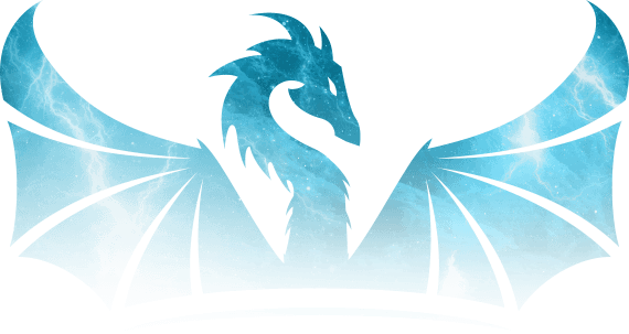 dragon with blue nebula pattern