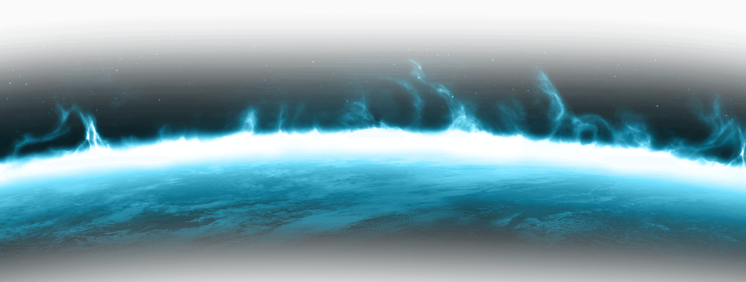 blue earth surrounded by blue flames