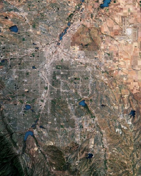 satellite view of an urban area