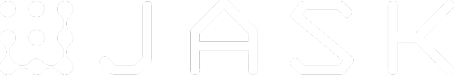 white JASK logo