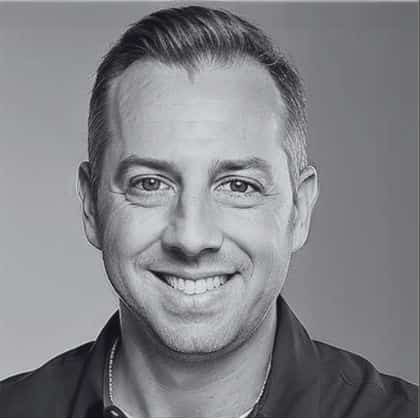 Adam Gladsden Headshot Photo black and white