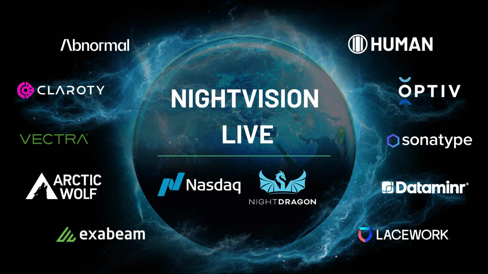 NightVision Live RSA Social Card with sponsor logos