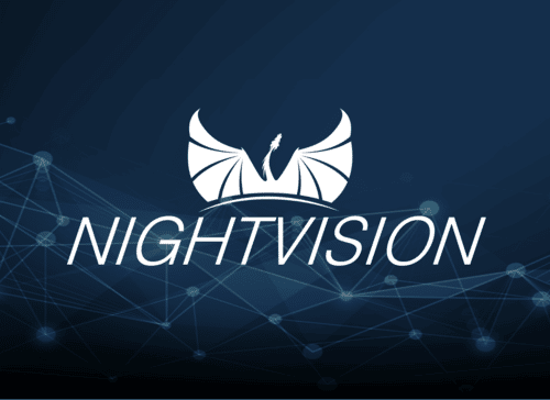 NightVision logo on blue background